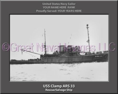 USS Clamp ARS 33 Personalized Navy Ship Photo