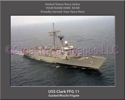 USS Clark FFG 11 Personalized Ship Photo on Canvas