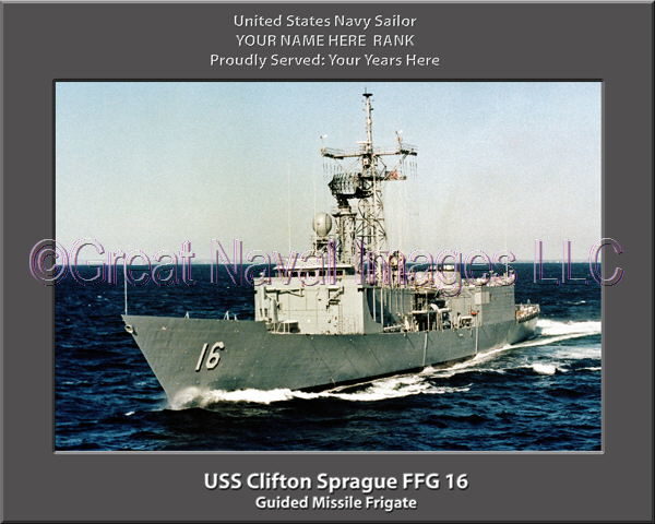 USS Clifton Sprague FFG 16 Personalized Ship Photo on Canvas