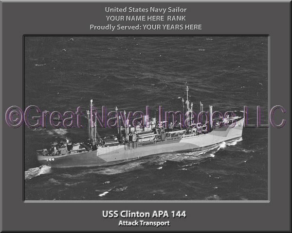 USS Clinton APA 144 Personalized Navy Ship Photo