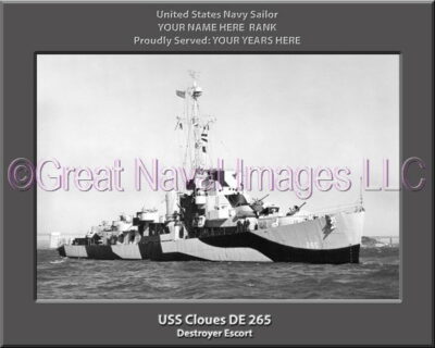 USS Cloues DE 265 Personalized Navy Ship Photo