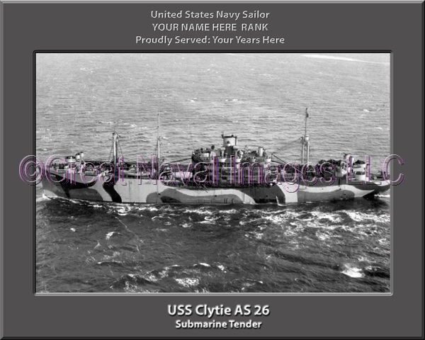USS Clytie AS 26 Personalized Navy Ship Photo ⋆ Personalized US Navy