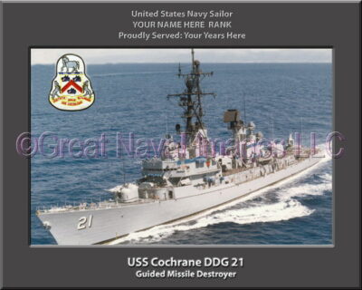 USS Cochrane DDG 21 Personalized ship Photo