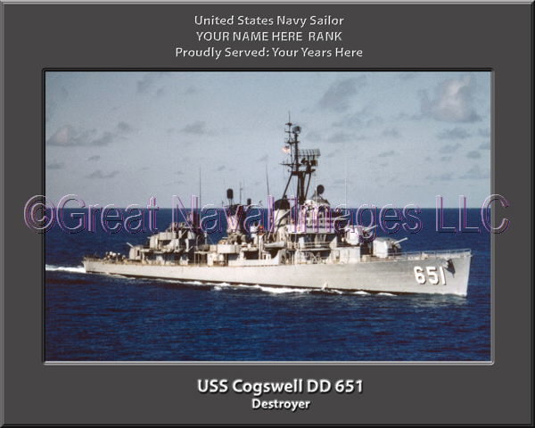 USS Cogswell DD 651 Personalized Navy Ship Photo ⋆ Personalized US