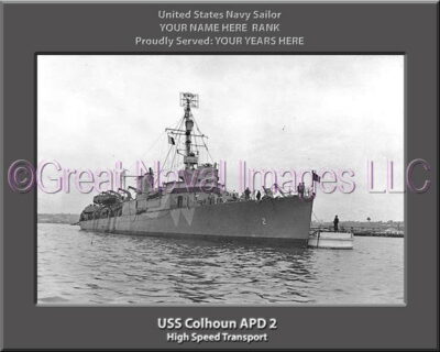 USS Colhoun APD 2 Personalized Navy Ship Photo