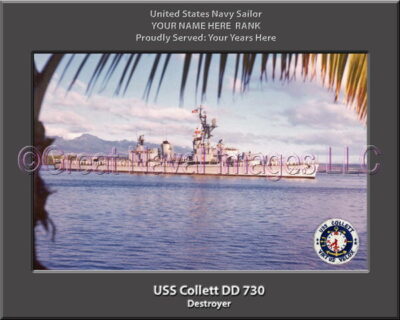 USS Collett DD 730 Personalized ship Photo