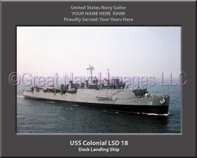 USS Colonial LSD 18 Personalized Navy Ship Photo