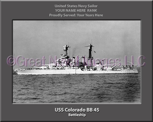 USS Colorado BB 45 Personalized Photo on Canvas