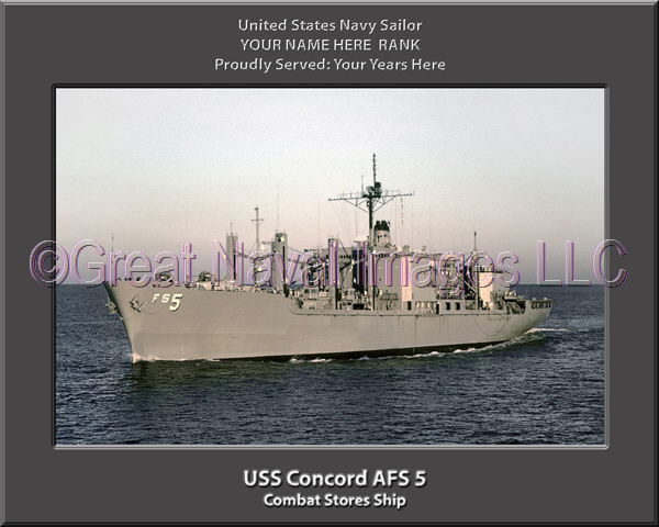 USS Concord AFS 5 Personalized ship Photo