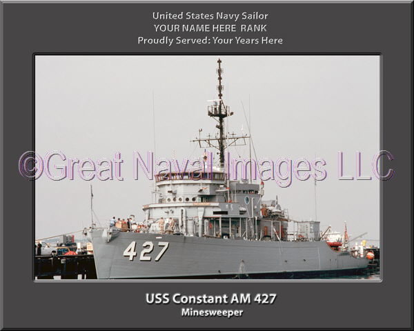 USS Constant AM 427 Personalized and Printed on Canvas