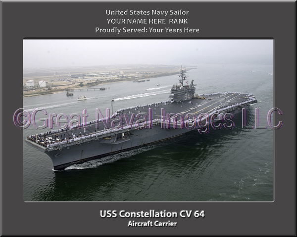 USS Constellation CV 64 Personalized Photo on Canvas