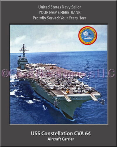 USS Constellation CVA 64 Personalized Photo on Canvas