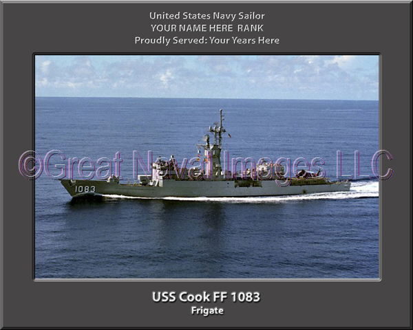 USS Cook FF 1083 Personalized Ship Photo on Canvas