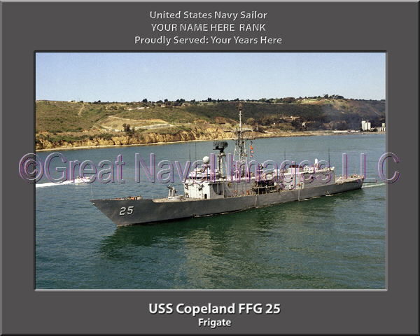 USS Copeland FFG 25 Personalized Ship Photo on Canvas