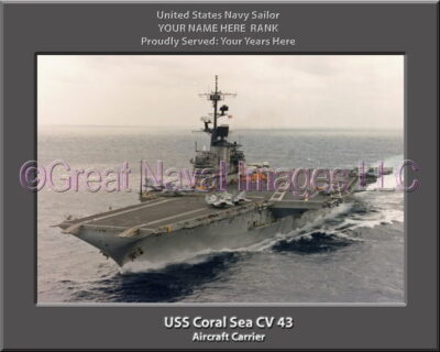 USS Coral Sea CV 43 Personalized Photo on Canvas