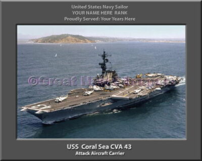 USS Coral Sea CVA 43 Personalized Photo on Canvas