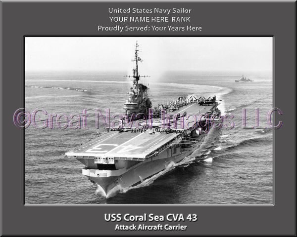 USS Coral Sea CVA 43 Personalized Photo on Canvas
