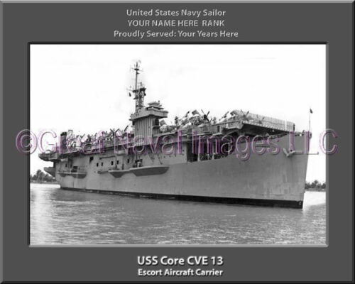 USS Core CVE 13 Personalized Photo on Canvas