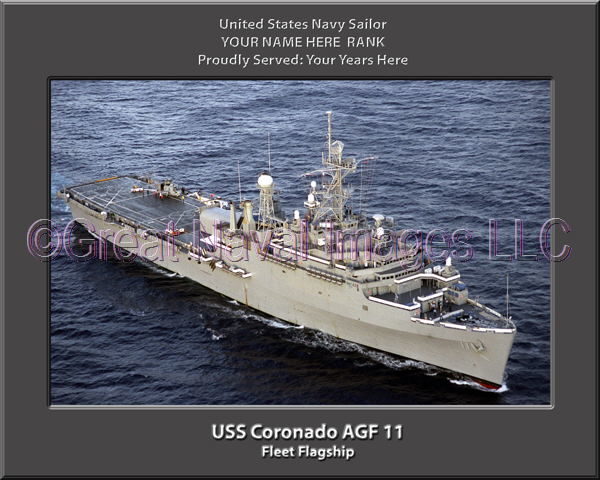 USS Coronado AGF 11 Personalized ship Photo