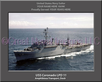 USS Coronado LPD 11 Personalized Navy Ship Photo