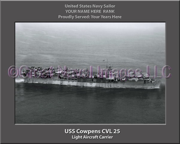 USS Cowpens CVL 25 Personalized Photo on Canvas