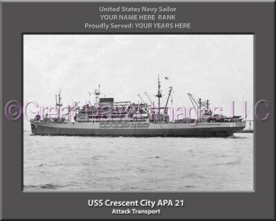 USS Crescent City APA 21 Personalized Navy Ship Photo