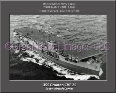 USS Croatan CVE 25 Personalized Photo on Canvas
