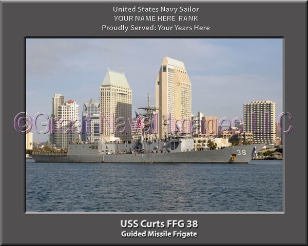 USS Curts FFG 38 Personalized Ship Photo on Canvas