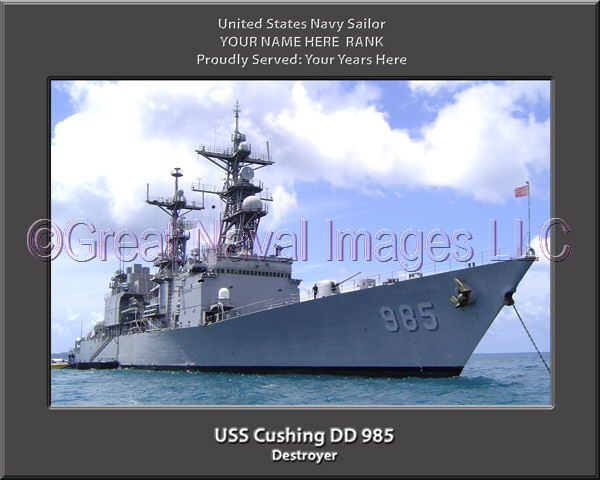 USS Cushing DD 985 Personalized ship Photo
