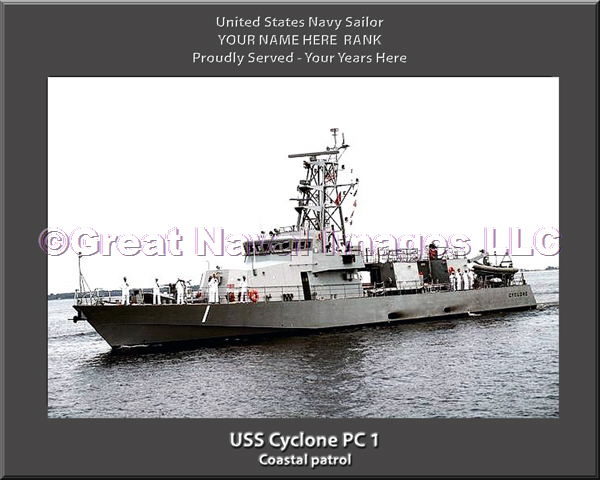 USS Cylone PC 1 Personalized Photo on Canvas
