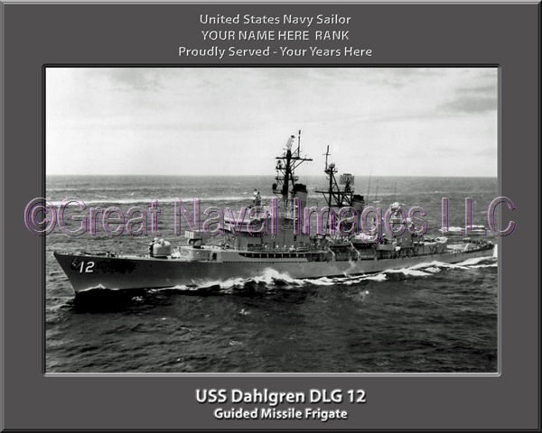 USS Dahlgren DLG 12 Personalized Ship Photo on Canvas