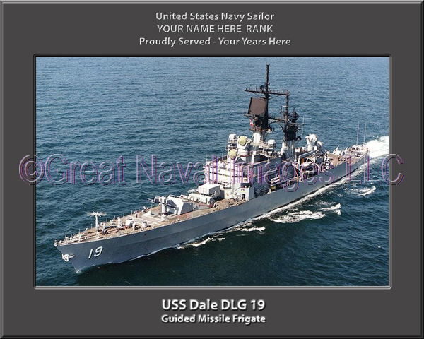 USS Dale DLG 19 Personalized Ship Photo on Canvas