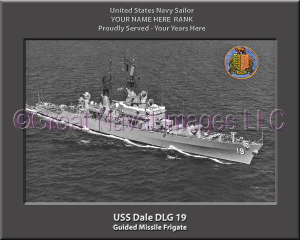 USS Dale DLG 19 Personalized Ship Photo on Canvas