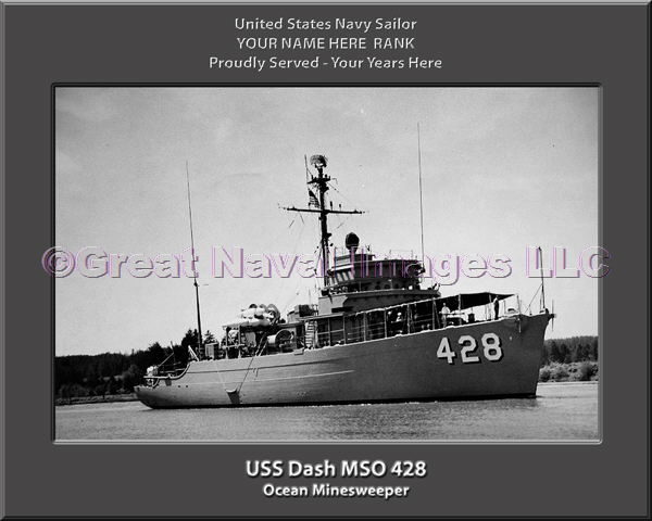 USS Dash MSO 428 Personalized Photo on Canvas