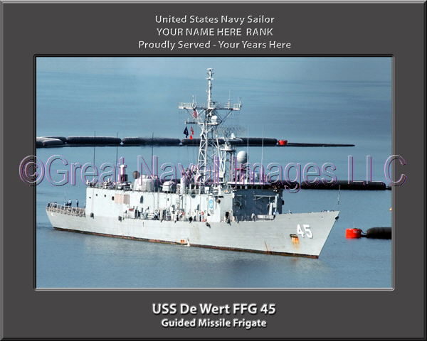 USS De Wert FFG 45 Personalized Ship Photo on Canvas
