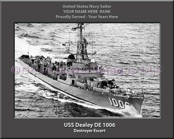 USS Dealey DE 1006 Personalized Navy Ship Photo