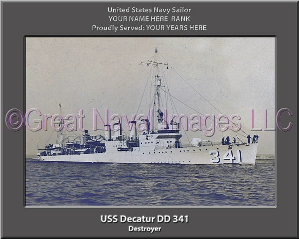 USS Decatur DD 341 Personalized Navy Ship Photo