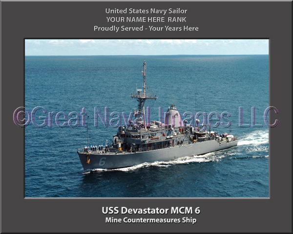 USS Devestator MCM 6 Personalized Photo on Canvas