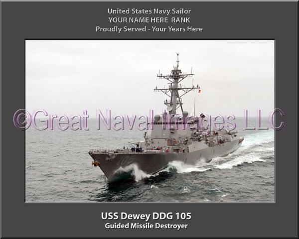 USS Dewey DDG 105 Personalized Navy Ship Photo