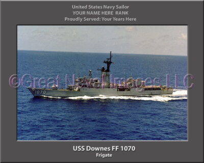 USS Downes FF 1070 Personalized Ship Photo on Canvas