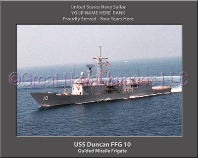 USS Duncan FFG 10 Personalized Ship Photo on Canvas