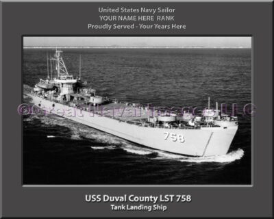 USS Duval County LST 758 Personalized Navy Ship Photo