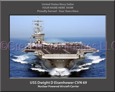 USS Dwight D Eisenhower CVN 69 Personalized Photo on Canvas