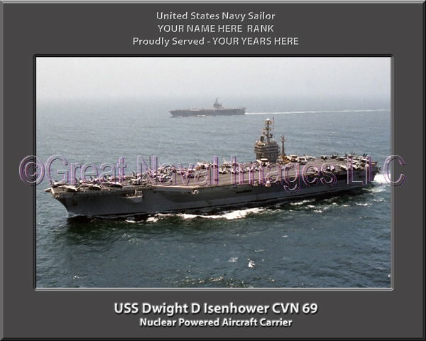 USS Dwight D Eisenhower CVN 69 Personalized Photo on Canvas