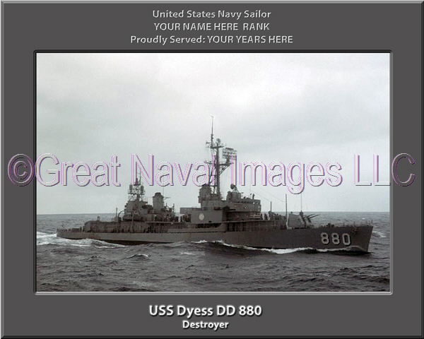 USS Dyess DD 880 Personalized Navy Ship Photo