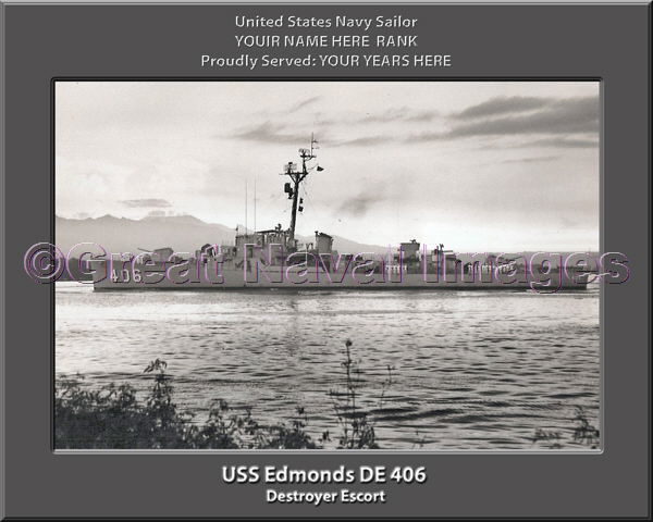 USS Edmonds DE 406 Personalized Navy Ship Photo