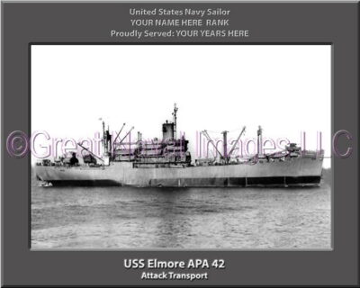 USS Elmore APA 42 Personalized Navy Ship Photo