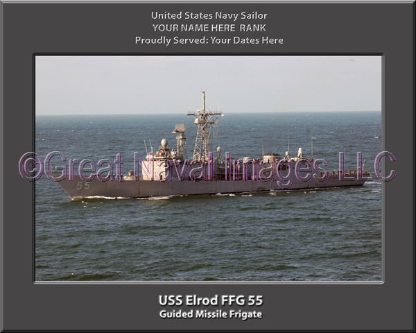 USS Elrod FFG 55 Personalized Ship Photo on Canvas