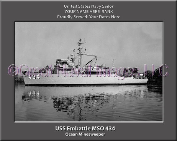 USS Embattle MSO 434 Personalized Photo on Canvas
