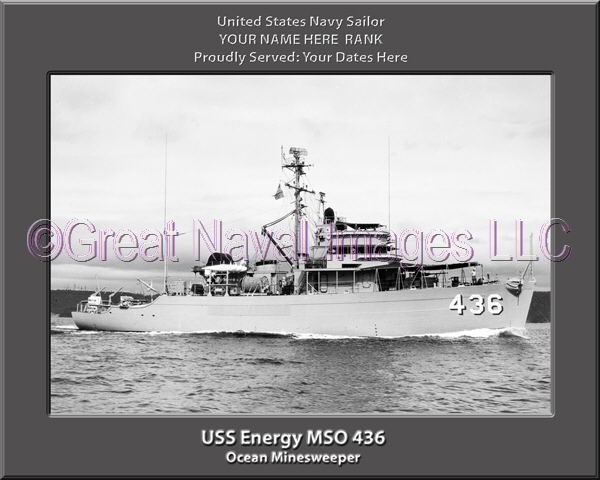 USS Energy MSO 436 Personalized Photo on Canvas